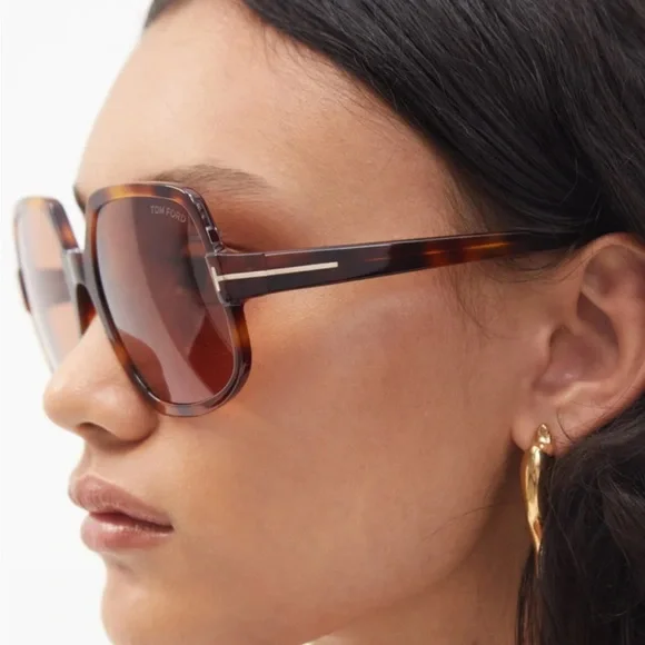 Tom Ford Light Havana Delphine-02 Sunglasses TF992 NEW TOM FORD DELPHINE-02 TF992 01B WOMEN SUNGLASSES FT0992/S  main image 3